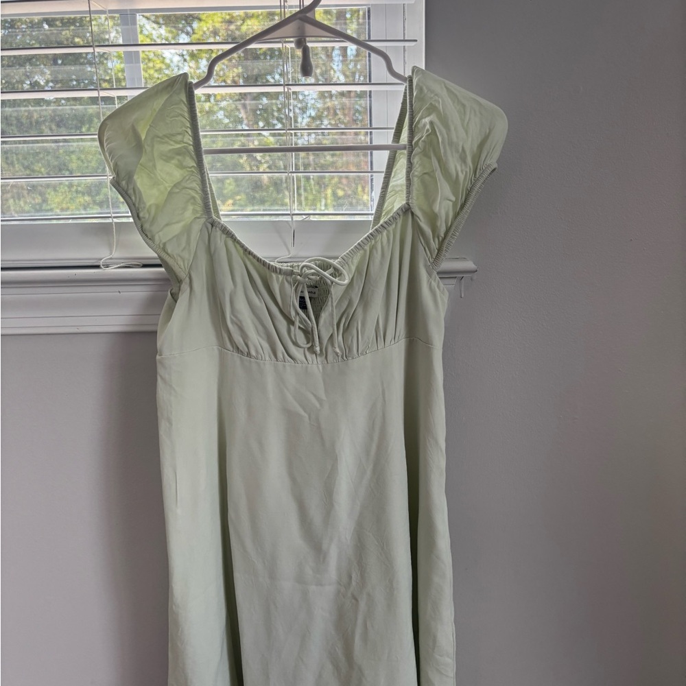 American Eagle Outfitters Light Green Top with Tie Detail
